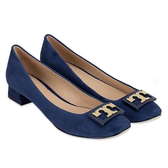 Tory Burch Shoes - Tory Burch Gigi suede pump - kid suede - Tory navy blue